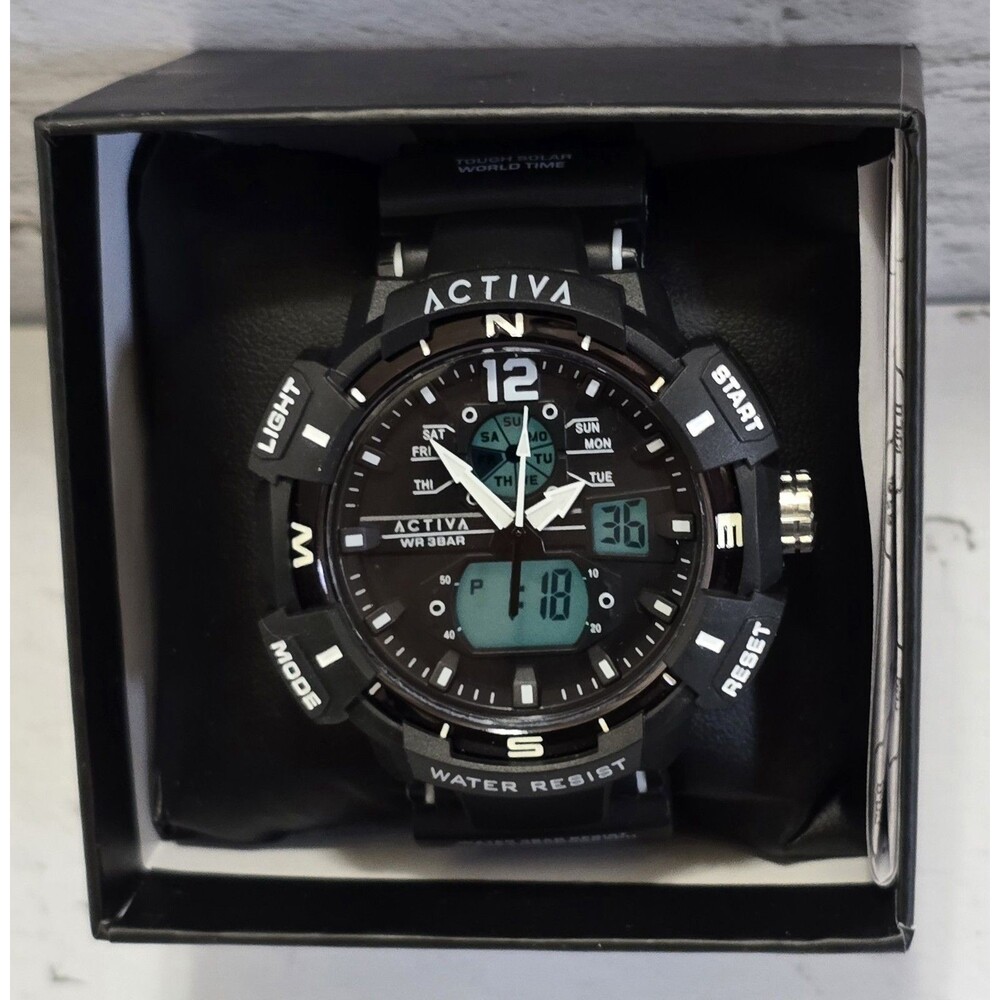 Activa Digital Men's Watch 53mm Black ACW8045-003 Brand New